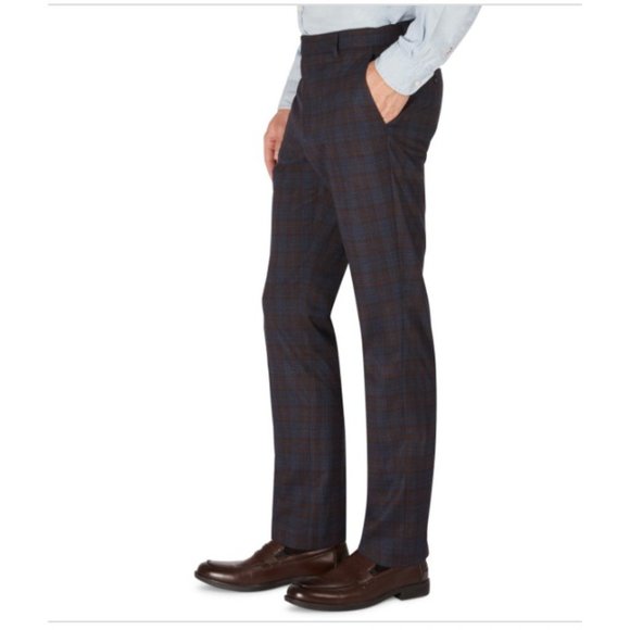 Tommy Hilfiger Mens $95 Modern Fit Th Flex Stretch Check performance Pants 34X32 - Picture 1 of 6